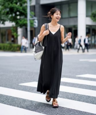 綿混ニュアンス質感Vキャミワンピース
