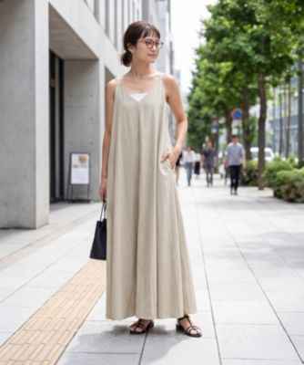 綿混ニュアンス質感Vキャミワンピース