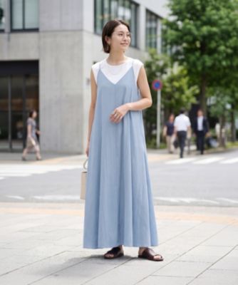 綿混ニュアンス質感Vキャミワンピース