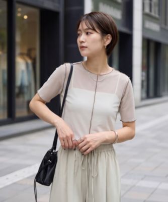 STYLE DELI(スタイルデリ)のトリミング半袖シアートップス通販