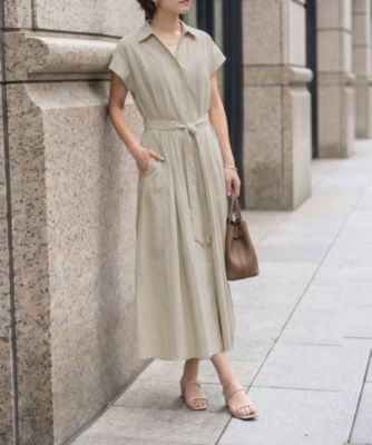 綿混ニュアンス質感シャツワンピース