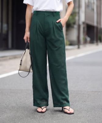 スクエアレースストレートパンツ