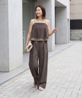STYLE DELI(スタイルデリ)の麻調ストライプ柄セットアップ通販