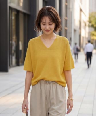STYLE DELI(スタイルデリ)の【LUXE】麻混リラックスVネックニット