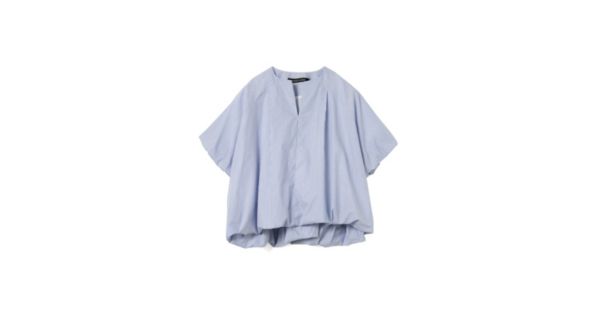 mizuiro ind(ミズイロインド)のストライプノーカラーバルーンプル 