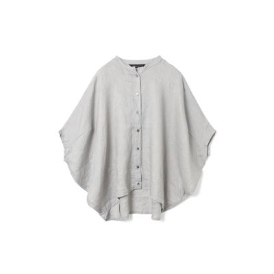 mizuiro ind(ミズイロインド)のリネンスタンドカラーコクーンシャツ