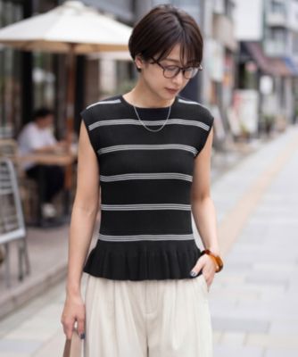 yori ヨリ ネイビー ソフト裏起毛フリルブラウス 2022AW yori】ソフト
