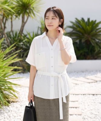 【LUXE】ウエストマークシワ加工シャツジャケット
