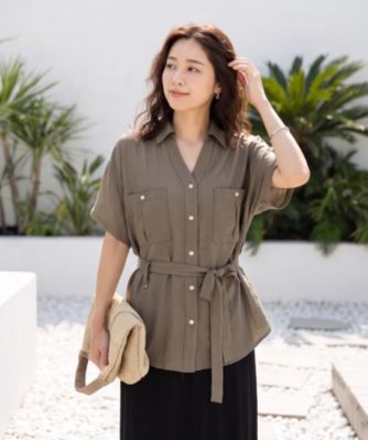 【LUXE】ウエストマークシワ加工シャツジャケット