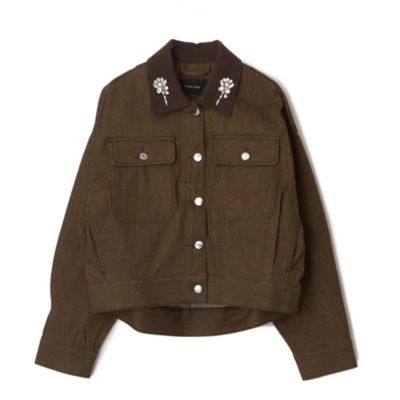 CROPPED UTILITY POCKET WORKWEAR JACKET W／ EMB