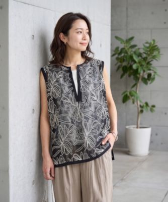 STYLE DELI(スタイルデリ)の【selection】刺繍レースシアーベスト通販