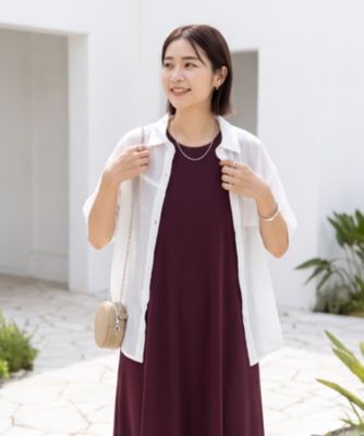 真夏に羽織る綿100％エアリー半袖シャツ