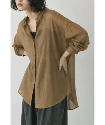 SHEER CRINKLE STRIPE SHIRT