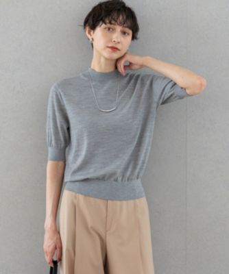 集英社HAPPY PLUS STORE23区（ニジュウサンク）/【洗える】サステナブルウール モックネック 5分袖 ニット
