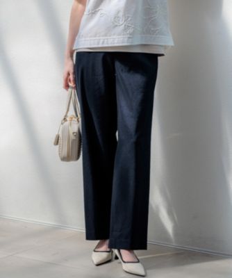 23区(ニジュウサンク)のリネンレーヨンストレッチ ワイドパンツ通販