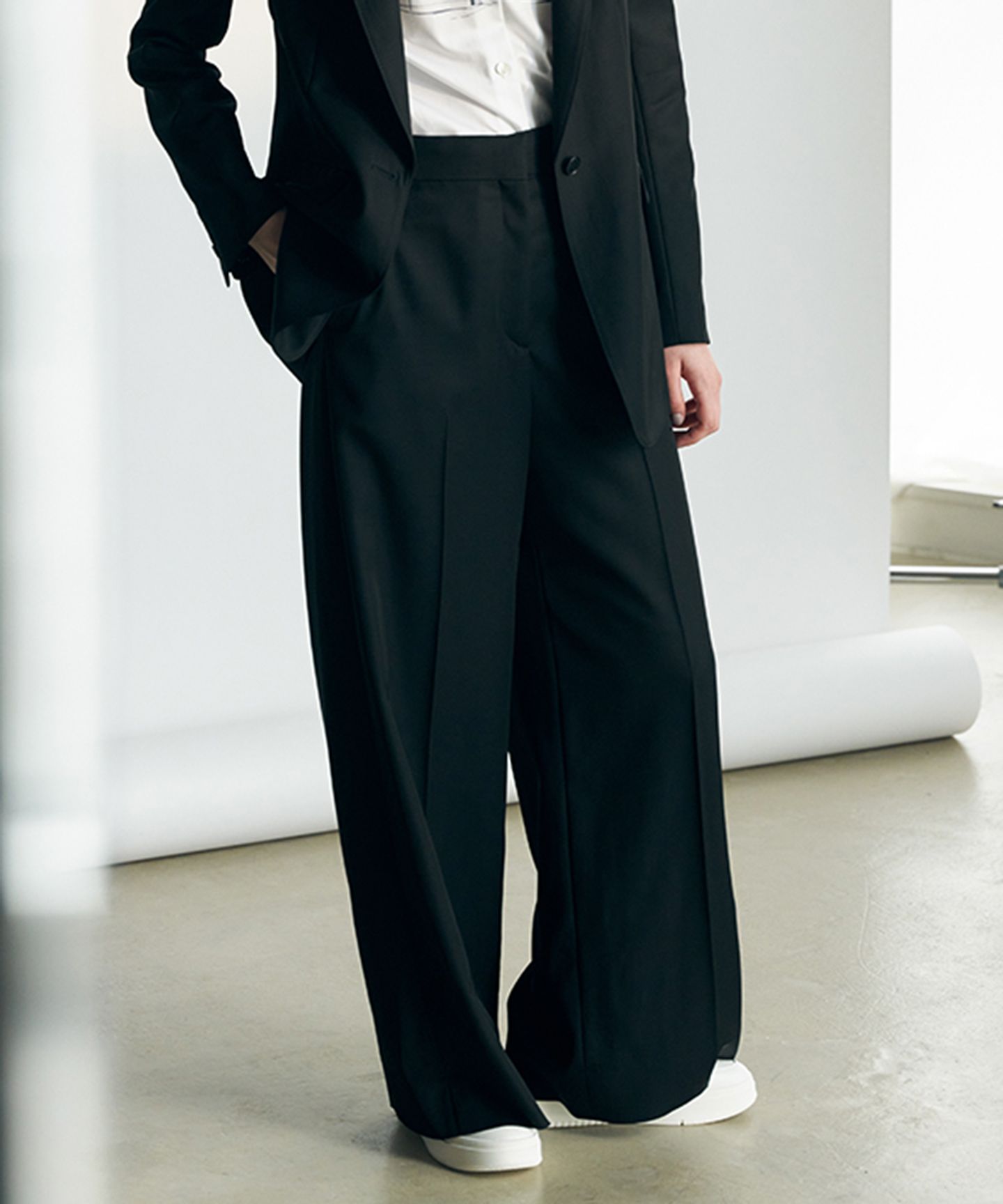 ICB(アイシービー)/【30th ANNIVERSARY】ヴィスコースウールツイル ワイドパンツ