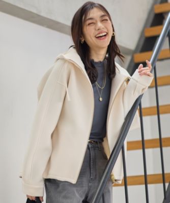 集英社HAPPY PLUS STOREANY（エニィ）/【洗濯機可/アンチピリング/ストレッチ】ダンボールＷジップパーカー