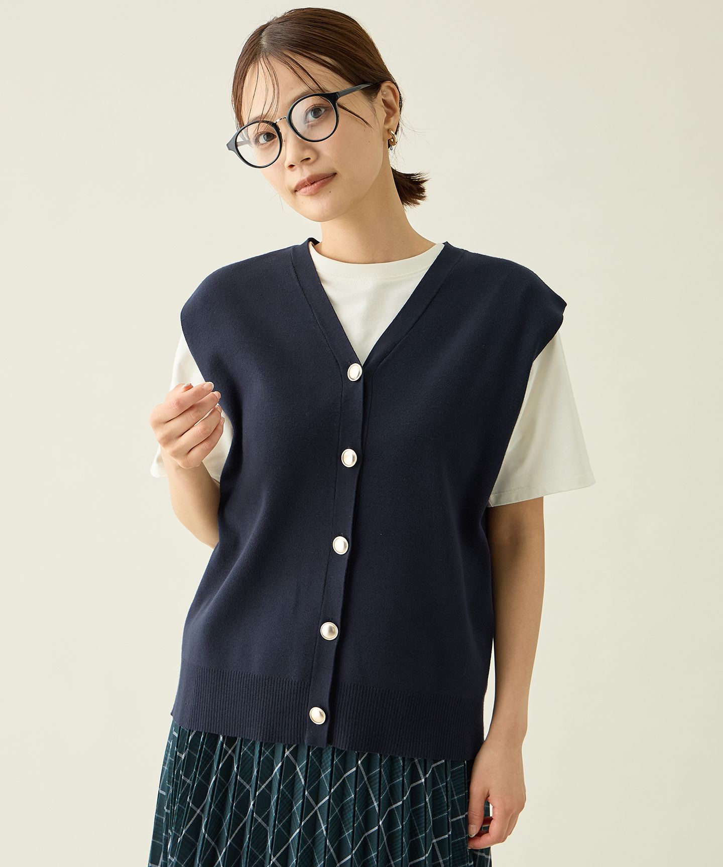 ANY(エニィ)/メタルボタンニットベスト