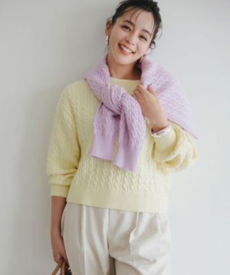 組曲 L(クミキョク エル)の【加藤ローサさん着用】コットンカシミヤMIX