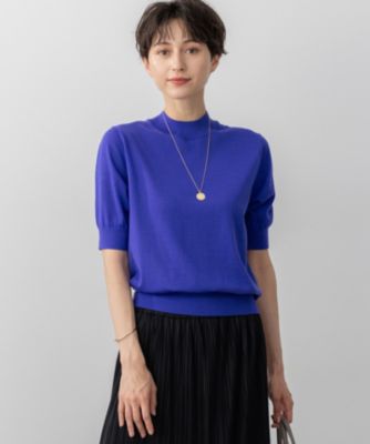 集英社HAPPY PLUS STORE23区 S（ニジュウサンク エス）/【洗える】サステナブルウール モックネック 5分袖 ニット