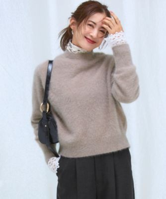 　フォックスカシミヤファー ショート丈 ニット