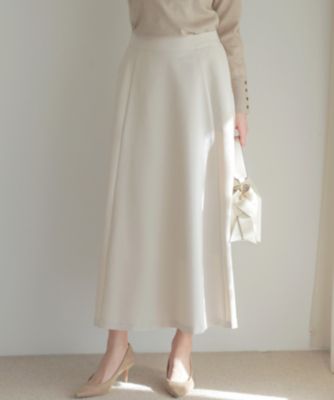 スカート　ホワイト　S 新品　フォロー割-200円 組曲 S(クミキョク エス)のシュットクロスフレア スカート通販