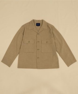 Share Park Mens シェアパークメンズ のリネンライクミリタリーシャツ