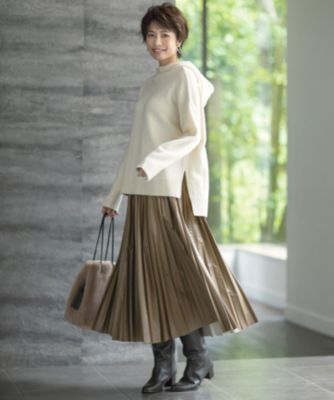 自由区 ジユウク のエコレザー プリーツ ロング スカート通販 集英社happy Plus Store