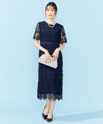 組曲 S クミキョク エス の Prier パネル柄レースタイトドレス通販 集英社happy Plus Store