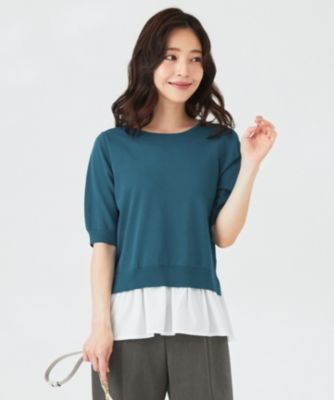 集英社HAPPY PLUS STOREany SiS（エニィスィス）/【洗える】シャツテール ニットＴシャツ