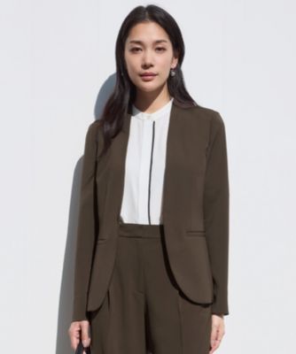 ICB 洗えるFied ノーカラージャケット4 新色追加・防シワ・速乾・洗える】Fied ノーカラージャケット