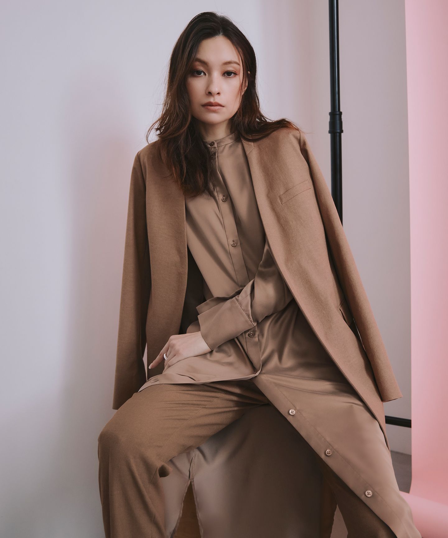 ICB(アイシービー)/【セットアップ対応・洗える】 LooseWeave ノーカラージャケット