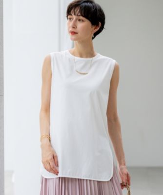 集英社HAPPY PLUS STORE23区 L（ニジュウサンク エル）/【新色追加/洗える】コットンベアジャージー ノースリーブ Tシャツ