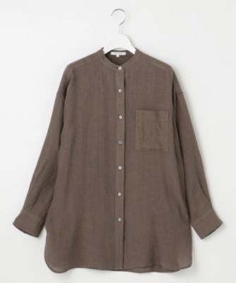 集英社HAPPY PLUS STORE23区 S（ニジュウサンク エス）/【WEB限定カラーあり/洗える】LIBECO バンドカラー ビッグシルエット シャツ