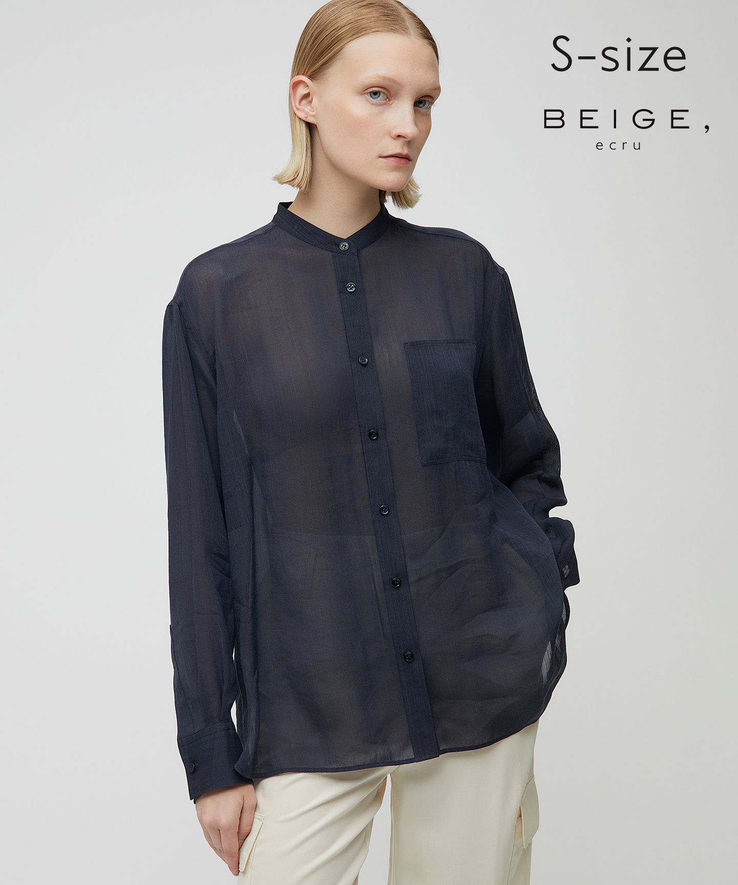  BEIGE(ベイジ)/【S-size】GENTIAN / スタンドカラーシャツ