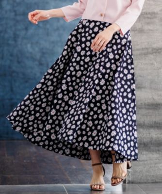 ＜集英社＞ 組曲(クミキョク)/【組曲×setsuko sagittaire】ストレッチプリントスカート画像