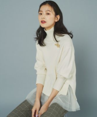 集英社HAPPY PLUS STORE組曲 L（クミキョク　エル）/【飯豊まりえさん着用・Oggi12月号掲載】ウールカシミヤミックス ロールネック ニット