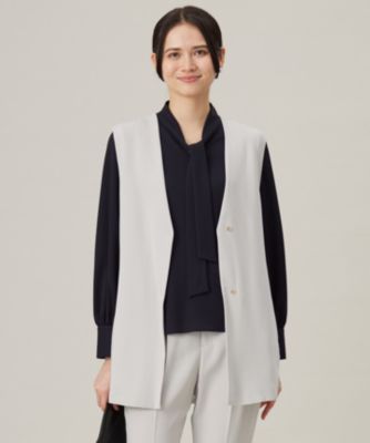 おはなはん　超美品　TO BE CHIC/トリアセダブルクロスフリルジレ 超美品 TO BE CHIC/トリアセダブルクロスフリルジレおはなはん様専用