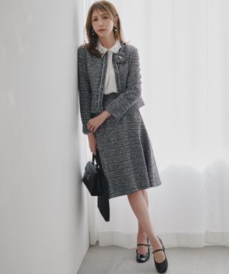 ゆきまる　まとめ買い 組曲(クミキョク)の【KUMIKYOKU NAVY】ラメループモールツイード