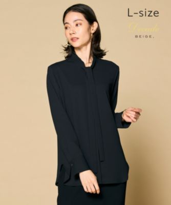 集英社HAPPY PLUS STOREBEIGE，（ベイジ）/【洗える・L-size】EVA / ボウタイロングスリーブブラウス