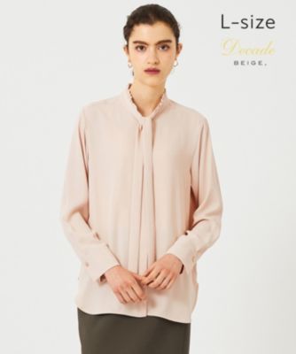 集英社HAPPY PLUS STOREBEIGE，（ベイジ）/【洗える・L-size】EVA / ボウタイロングスリーブブラウス