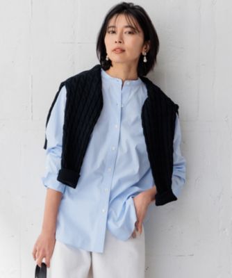 集英社HAPPY PLUS STORE23区 L（ニジュウサンク エル）/【Oggi4月号掲載/洗える】CANCLINI バンドカラー シャツ