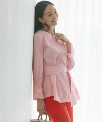 ブラウス シャツ 「Oggi4月号掲載/杏さん着用」CANCLINI スキッパーベルト付き ブラウス レディース 23区｜【Oggi4月号掲載/杏さん着用】CANCLINI スキッパーベルト