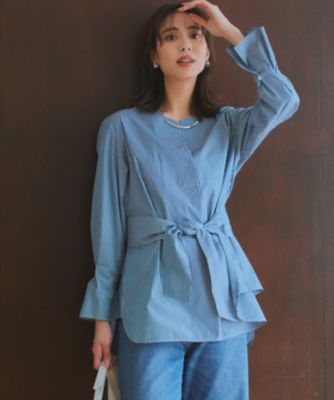 【Oggi4月号掲載/杏さん着用】CANCLINI スキッパーベルト付き ブラウス Oggi4月号掲載/杏さん着用】CANCLINI スキッパーベルト付き