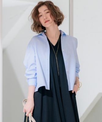 23区 CANCLINI クロップド シャツ 23区 L(ニジュウサンク エル)の【Oggi4月号掲載/洗える