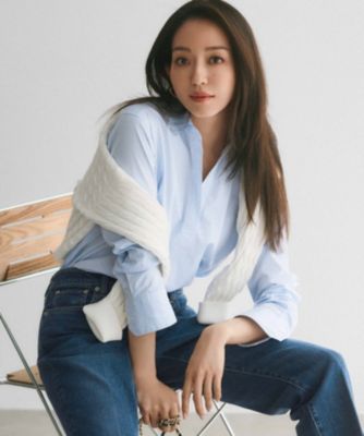 23区　スキッパーシャツ　カンクリーニ　ホワイト 23区｜【Oggi4月号掲載/洗える】CANCLINI スキッパー シャツ