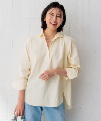 集英社HAPPY PLUS STORE23区 L（ニジュウサンク エル）/【Oggi4月号掲載/洗える】CANCLINI スキッパー シャツ