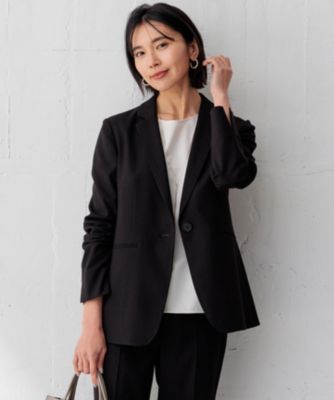 美品23区 カシミヤ混 ラムテーラードジャケット スーツ チャコール 36 七 美品23区 カシミヤ混 ラムテーラードジャケット スーツ