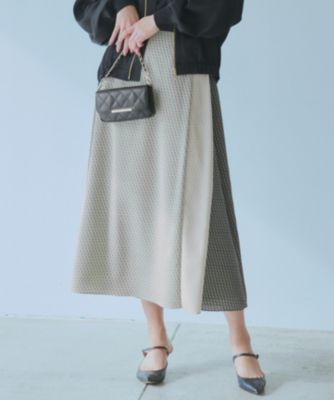 23区 （Women）/ニジュウサンクジオメトリックパネルプリント ワンピース 23区 （Women）/ニジュウサンクジオメトリックパネルプリント