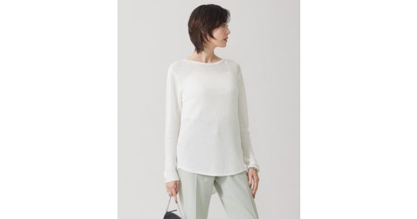 ICB(アイシービー)の【洗える】 ペーパーブレンドシャインニット プル 